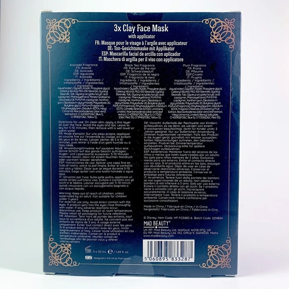 Disney Hocus Pocus Spellbinding‎ 3x Clay Face Mask Collection w/ Applicator